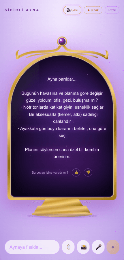 Aynanın 'Bugün ne giysem?' sorusuna verdiği cevap